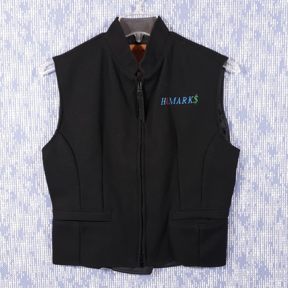 Schaefer Outfitter Wool Vest Womens Medium Black Zip Up Western Style 905